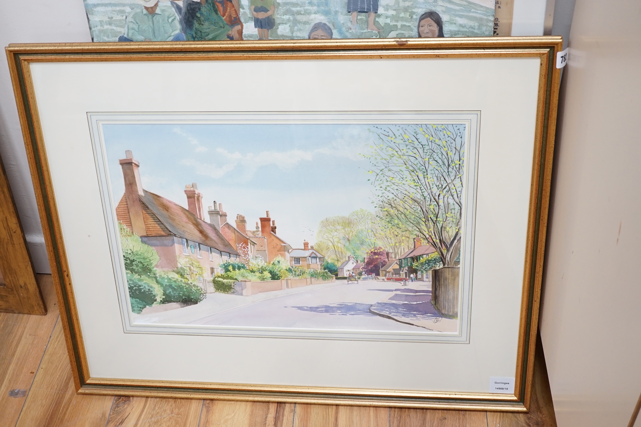 John Petts, watercolour, 'East Hoathly in Spring', signed monograms, 35 x 52cm. Condition - good